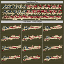 Load image into Gallery viewer, Custom Olive Vintage USA Flag Cream-Black Authentic Throwback Salute To Service Basketball Jersey