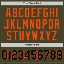 Load image into Gallery viewer, Custom Olive Black-Orange Authentic Throwback Salute To Service Basketball Jersey