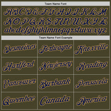 Load image into Gallery viewer, Custom Olive Navy-Old Gold Authentic Throwback Salute To Service Basketball Jersey