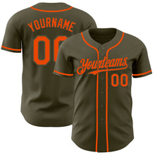Load image into Gallery viewer, Custom Olive Orange Authentic Salute To Service Baseball Jersey
