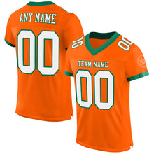 Load image into Gallery viewer, Custom Orange White-Kelly Green Mesh Authentic Football Jersey