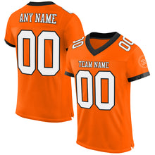 Load image into Gallery viewer, Custom Orange White-Black Mesh Authentic Football Jersey