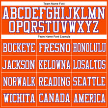Load image into Gallery viewer, Custom Orange White-Purple Mesh Authentic Football Jersey