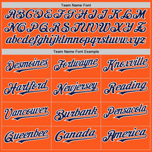 Load image into Gallery viewer, Custom Orange Navy-White Mesh Authentic Throwback Baseball Jersey