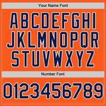 Load image into Gallery viewer, Custom Orange Navy-White Mesh Authentic Throwback Baseball Jersey