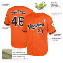 Load image into Gallery viewer, Custom Orange Black-White Mesh Authentic Throwback Baseball Jersey