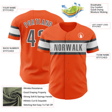 Load image into Gallery viewer, Custom Orange Steel Gray-White Authentic Baseball Jersey
