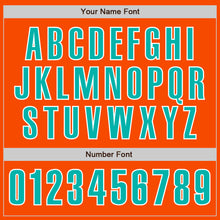 Load image into Gallery viewer, Custom Orange Aqua-White Authentic Baseball Jersey