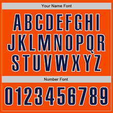 Load image into Gallery viewer, Custom Orange Navy-White Authentic Baseball Jersey
