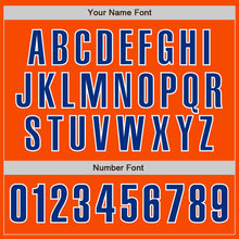 Load image into Gallery viewer, Custom Orange Royal-White Authentic Baseball Jersey