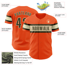 Load image into Gallery viewer, Custom Orange Olive-Cream Authentic Baseball Jersey