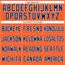 Load image into Gallery viewer, Custom Orange Navy-White Mesh Authentic Throwback Baseball Jersey