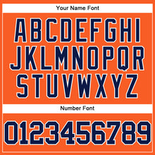 Load image into Gallery viewer, Custom Orange Navy-White Mesh Authentic Throwback Baseball Jersey