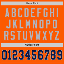 Load image into Gallery viewer, Custom Orange Navy-Gray Mesh Authentic Throwback Football Jersey