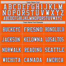 Load image into Gallery viewer, Custom Orange Royal-White Mesh Authentic Throwback Football Jersey