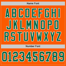 Load image into Gallery viewer, Custom Orange Kelly Green-White Mesh Authentic Throwback Football Jersey
