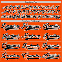 Load image into Gallery viewer, Custom Orange Black-White Hockey Lace Neck Jersey