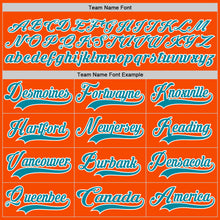Load image into Gallery viewer, Custom Orange Teal-White Hockey Lace Neck Jersey