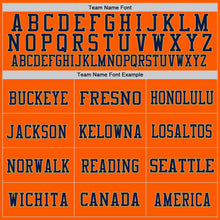 Load image into Gallery viewer, Custom Orange Navy-Old Gold Mesh Authentic Throwback Football Jersey