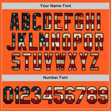 Load image into Gallery viewer, Custom Orange Vintage USA Flag-Black Authentic Throwback Baseball Jersey