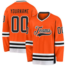 Load image into Gallery viewer, Custom Orange Black-White Hockey Jersey