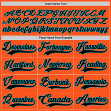 Load image into Gallery viewer, Custom Orange Black-Teal Hockey Jersey