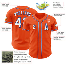 Load image into Gallery viewer, Custom Orange White-Royal Authentic Baseball Jersey
