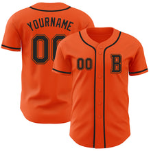 Load image into Gallery viewer, Custom Orange Black Authentic Baseball Jersey