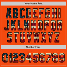 Load image into Gallery viewer, Custom Orange Vintage USA Flag-Black Authentic Baseball Jersey