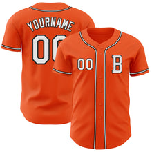 Load image into Gallery viewer, Custom Orange White-Black Authentic Baseball Jersey
