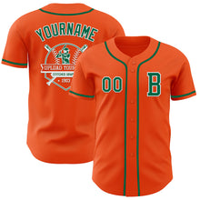 Load image into Gallery viewer, Custom Orange Kelly Green-White Authentic Baseball Jersey