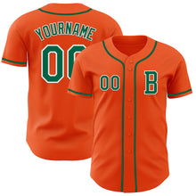 Load image into Gallery viewer, Custom Orange Kelly Green-White Authentic Baseball Jersey