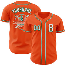 Load image into Gallery viewer, Custom Orange White-Kelly Green Authentic Baseball Jersey