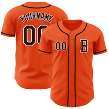 Load image into Gallery viewer, Custom Orange Brown-White Authentic Baseball Jersey