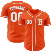 Load image into Gallery viewer, Custom Orange White-Gray Authentic Baseball Jersey