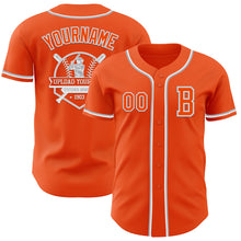 Load image into Gallery viewer, Custom Orange White-Gray Authentic Baseball Jersey