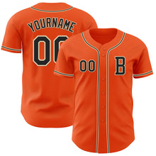 Load image into Gallery viewer, Custom Orange Black-City Cream Authentic Baseball Jersey