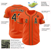 Load image into Gallery viewer, Custom Orange Black Cream-Old Gold Authentic Baseball Jersey