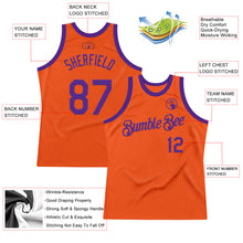 Load image into Gallery viewer, Custom Orange Purple Authentic Throwback Basketball Jersey