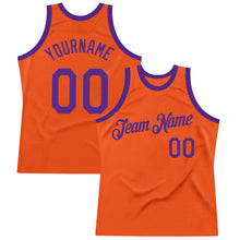 Load image into Gallery viewer, Custom Orange Purple Authentic Throwback Basketball Jersey