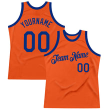 Load image into Gallery viewer, Custom Orange Royal Authentic Throwback Basketball Jersey