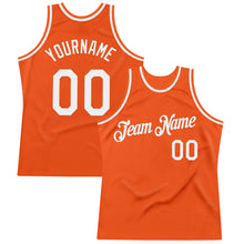 Load image into Gallery viewer, Custom Orange White Authentic Throwback Basketball Jersey