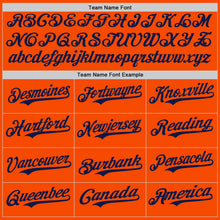 Load image into Gallery viewer, Custom Orange Navy Authentic Baseball Jersey