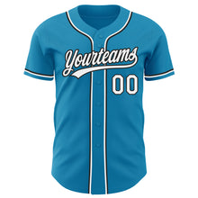 Load image into Gallery viewer, Custom Panther Blue White-Black Authentic Baseball Jersey