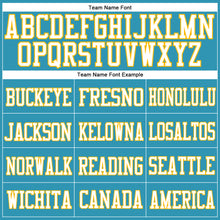 Load image into Gallery viewer, Custom Panther Blue White-Gold Mesh Authentic Football Jersey