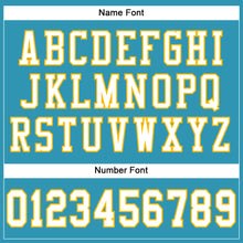 Load image into Gallery viewer, Custom Panther Blue White-Gold Mesh Authentic Football Jersey