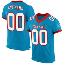 Load image into Gallery viewer, Custom Panther Blue White-Red Mesh Authentic Football Jersey