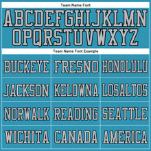 Load image into Gallery viewer, Custom Panther Blue Gray-Black Mesh Authentic Football Jersey