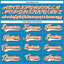 Load image into Gallery viewer, Custom Panther Blue White-Orange Hockey Lace Neck Jersey