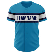 Load image into Gallery viewer, Custom Panther Blue White-Navy Authentic Baseball Jersey